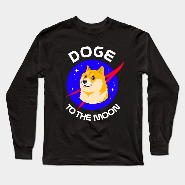 Doge to the Moon! Long Sleeve T-Shirt by dreambeast.co